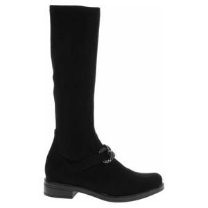 Caprice Damen Stiefel hoher Stretch-Schaft Langschaft Kettendetail 9-25500-29, Größe:42 EU, Farbe:Schwarz