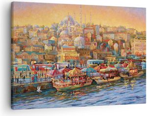 Bild auf Leinwand - Leinwandbild - Einteilig - Farben Stadt Türkei - 70x50cm - Wand Bild - Wanddeko - Wandbilder - Leinwanddruck - Bilder - Wanddekoration - Leinwand bilder - Wandbild - AA70x50-4987