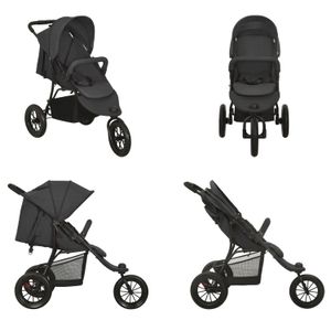 vidaXL Kinderwagen Anthrazit Stahl - Kinderwagen - Kinder Wagen - Buggy - Buggys