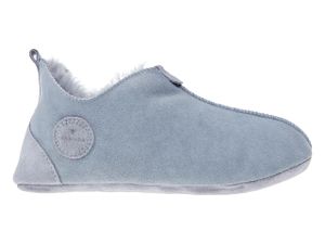 Vanuba - Damen Hausschuhe Oxford Lammfell Leder Wolle Pantoffeln D019 Grau, Größe 41 EU