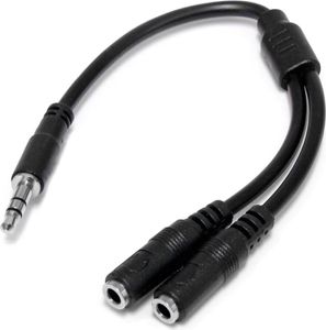 Startech Schlankes Stereo Y 3.5 Zu Kabel 2x 3.5 Mm Schwarz  Schwarz One Size