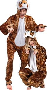 Tiger-Paarkostüm für Erwachsene orangefarben-schwarz-weiss M/L