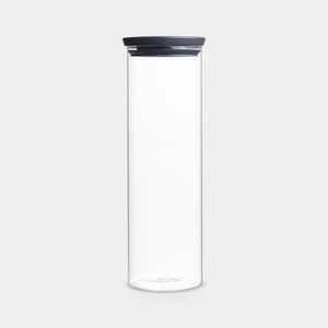 Brabantia Glasbehälter 1,9 Liter mit Deckel Dunkelgrau Vorratsdose