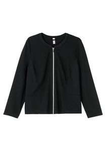 sheego Damen Große Größen Taillierte Jacke mit Reißverschluss, in Petite Passform Kurzblazer Citywear klassisch - unifarben