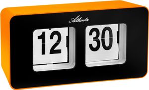 Atlanta 4464/12 Retro Wanduhr Tischuhr AutoFlip Orange