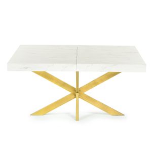 Ausziehbar (Tischgestell: Golden Rustikal Marmor) Esstisch Avia Esszimmertisch Wohnzimmertisch Küchentisch mit Tischgestell Spider