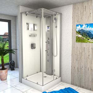 Dampfdusche Duschtempel Sauna Dusche Duschkabine D38-00R2 80x80 cm