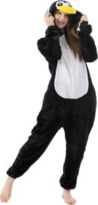 Katara 1744 -  Pinguin schwarz/weiß XL (175-185cm), Jumpsuit, Onesie, Karneval, Overall, Party, Karnevals-Kostüm, Verkleidung zum Fasching, Schlafanzug, Hausanzug, Jogginganzug, Cosplay, Tierkostüm für Erwachsene