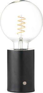 LED Akku Tischlampe Edison Style Glühbirne mit Glühdraht 2000mAh Touch Dimmer Schwarz-Matt
