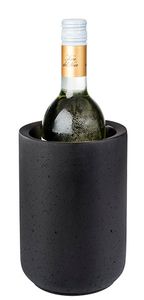 APS Flaschenkühler ELEMENT aus Beton - mit möbelschonender Unterseite - für 0,7-1,5 Liter-Flaschen - Ø 12/10 cm, Höhe 19 cm, Schwarz