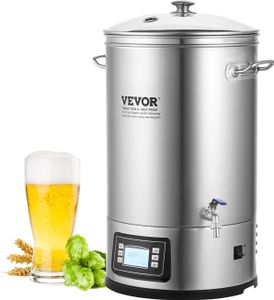 VEVOR nerezový systém na varenie piva kotol na vodu 35 L, kotol na vodu na varenie piva, domáce príslušenstvo na varenie piva, sada na varenie piva vrátane skleneného veka, rukoväte, kohútika, elektronického ovládacieho panela