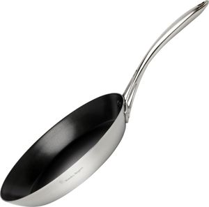 Stanley Rogers Bratpfanne Ø 28 cm CONICAL TRI-PLY, hochwertige und innovative Pfanne mit Antihaftbeschichtung, Edelstahlpfanne für Ceran-, Gas-, Elektro- sowie Induktionsherde - spülmaschinengeeignet