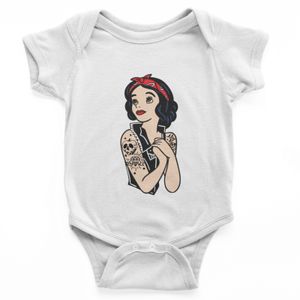 Bio Baumwolle Babystrampler Funny Punk Princess Baby schneewittchen Mami Party Disney - Größe 9-12