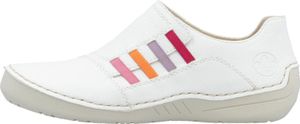 Rieker Damen Slipper mit mehrfarbigem Gummizug und weicher Lederdecksohle 52560, Größe:41 EU, Farbe:Weiß Rieker Damen Slipper mit mehrfarbigem Gummizug und weicher Lederdecksohle 52560, Größe:41 EU, Farbe:Weiß