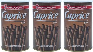 Caprice Waffelröllchen Dark 3x 250g Papadopoulos |  +20ml Jassas Olivenöl