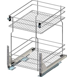Unterschrankauszug Küchenauszug Schrankauszug mit Softclose für Schränke: 400 mm Bodenmontage 2 Etage