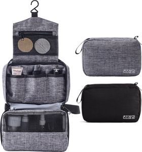 ALSTER HERZ ® Kulturbeutel Herren Damen zum Aufhängen Grau, Kulturtasche Waschtasche Kosmetiktasche Männer Waschbeutel Toiletttasche Groß, A0157
