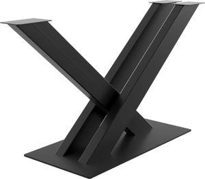 MetaloPro X-Frame Tischgestell I Metall Schwarz Tischbeine Tisch-Gestell Füße, für bis 150kg Schwerlast Tischplatten, Esstisch Schreibtisch Couchtisch Wohnzimmertisch, Industrial Modern Wohnzimmer