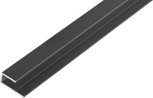 1, S-Polytec Aluminiumprofil Aluminium U-Profil 6mm Anthrazit RAL 7016 (1 Meter), Alu Abschlussprofil, Aluprofil für Vinyl-Boden und Aluverbundplatten Dibond, Aluminiumprofile