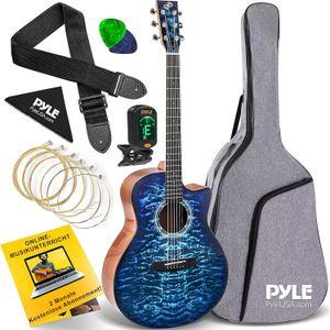 Akustická gitara Pyle - akustická gitara pre začiatočníkov, akustická gitara, westernová gitara pre dospelých s ladičkou, gitara s taškou a sadou