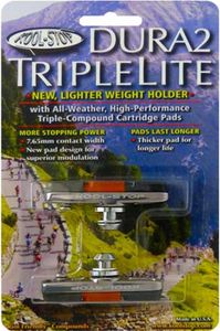 Kool-Stop Bremsschuhe H11 Dura 2 triple Cantilever L=55mm symm. Cartridge schwarz/salmon