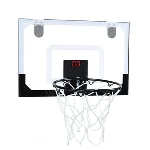 JNGLGO basketbalový kôš pre deti, basketbalový kôš s elektronickou tabuľou, nástenný mini basketbalový kôš s loptou a LED displejom, 46x33x9cm