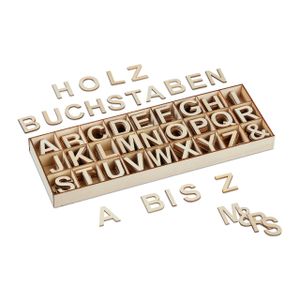 relaxdays Holzbuchstaben Set 324 tlg.