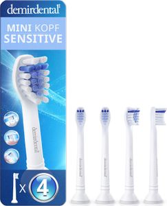 4er demirdental Sensitive Mini Ersatzbürsten für Philips Sonicare, Weicher Bürstenkopf