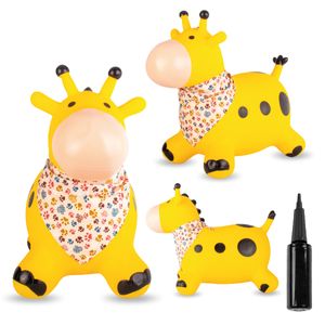 SUN BABY hüpftiere ab 1 Jahr mit Pumpe aufblasbares Hüpfspielzeug aus hochwertigem und strapazierfähigem Gummi gelbe Giraffe