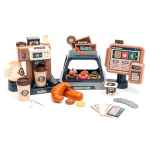 BeeBeeRun Kinder-Kaffeemaschine Kinder-Café-Spielzeugset, (mit funktionierender Kaffeemaschine, Donuts & Mehr),  Rollenspiel für Kleine Baristas