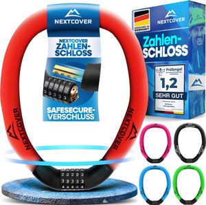 NEXTCOVER® Fahrradschloss mit Zahlencode - Das Original - [SAFESECURE] hohe Sicherheit I Schloss mit 5- stelliger Zahlencode, Zahlenschloss Fahrrad