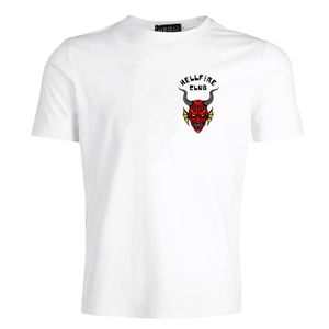 Hellfire Club Männer T-Shirt Kurzarm Shirt Größe: S Uni Weiß T-Shirt
