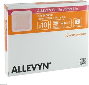 Allevyn Gentle Border Lite 10x10 cm penový obväz 10 ks