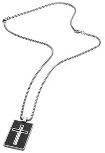 Police Herrenkette Halskette Dog Tag Kreuz Edelstahl Anhänger PJ26385PSS.01