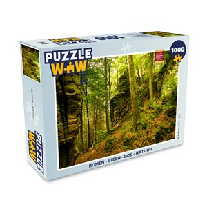 MuchoWow® Puzzle 1000 Teile Bäume - Stein - Wald - Natur - Pflanzen - Erwachsene - Rätsel