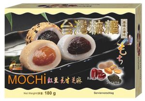 [ 180g ] Mix Mochi 6 Reiskuchen je 2x Rote Bohnen-, Sesam-, Erdnuss-Geschmack Mo Chi