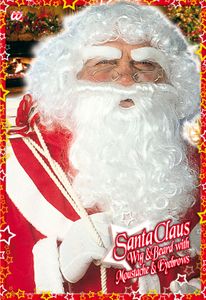 Luxus Weihnachtsmann Perücke - Perücke, Bart, Augenbrauen