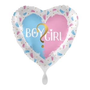Folienballon Herz - Boy or Girl - Genderparty Ballongröße: 71cm/28inch