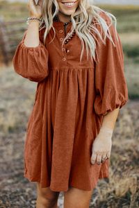 OMG Hemdblusenkleid für Damen Gidaadaaf feuriges Rot L