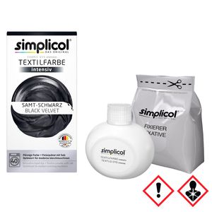 Simplicol Textilfarbe intensiv Samt-Schwarz - Einfaches Färben (1er Pack)