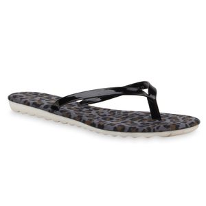 Mytrendshoe Letní dámské sandály Toe Separators Snake Flats 75747, Barva: černá, Velikost: 39