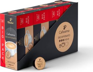 Tchibo Cafissimo Caffè Crema entkoffeiniert Kaffeekapseln, 120 Stück – 4x30 Kapseln (Kaffee, mild mit feinem Aroma), nachhaltig & fair gehandelt