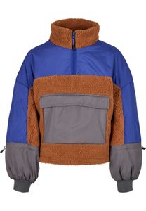 Urban Classics dámska zimná bunda Sherpa 3-Tone Pull Over Jacket TB3785 Toffee/Bluepurple M