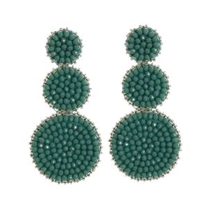1 Paar Damen-Ohrringe, gute Verarbeitung, langlebig, tragbar, leicht, rostfrei, Kontrastfarbe, runde Form, Perlen, symmetrisch, Abschlussball-Ohrringe, weiblicher Schmuck-Grün