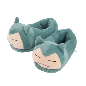 Herren Damen Anime Pokémon Snorlax Plüsch Hausschuhe Indoor Baumwoll Hausschuhe Paare All-Inclusive Warm Slippers Grün Gr.35-42