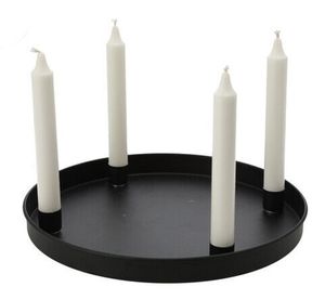 Metall Kerzenständer für 4 Stabkerzen Tablett mit magnetischen Kerzenhalter