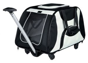 Trixie Cestovný vozík s košíkom čierny / svetlosivý