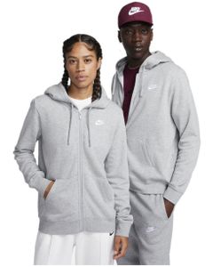 Nike Kapuzenjacke Club Fleece Damen, Farbe:Grau, Größe:L