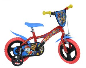 Paw Patrol Kinderfahrrad – 12 Zoll | Original Disney Lizenz | Kinderrad mit Stützrädern - Das Fahrrad aus Paw Patrol als Geschenk für Jungen - Rot