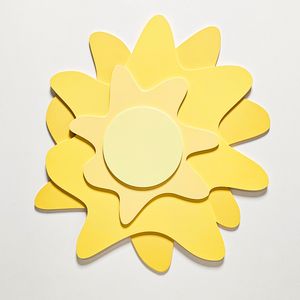 KiddyMoon Nástenná dekorácia 3D nástenné sochy Príslušenstvo do detskej izby pre deti Vyrobené z MDF Detská nástenná dekorácia Montessori Zábavná dekorácia Slnečný vzor, žltá